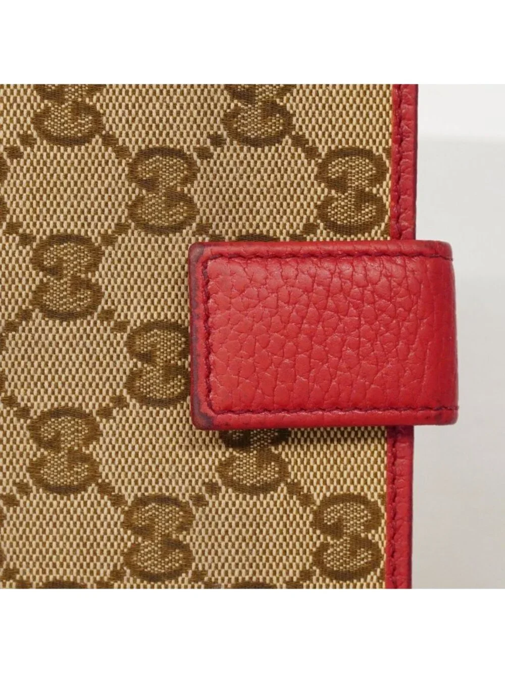 Gucci Wallet GG Canvas Beige Red Gold
